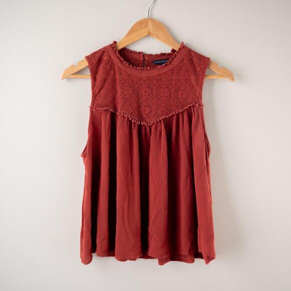 Maroon Boho American Eagle Blouse - Picture 1 of 7
